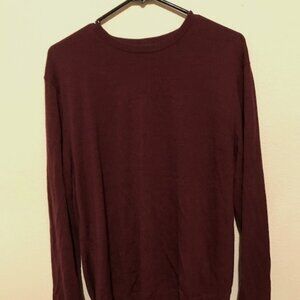 Uniqlo Men’s Large Merino Sweater - Wine/ Dark Red